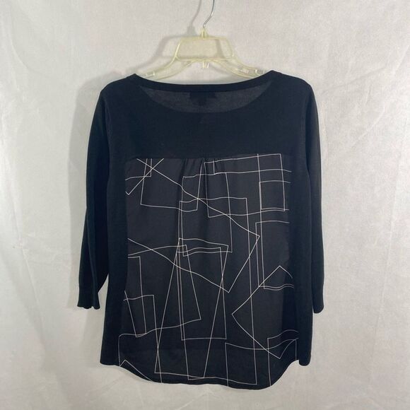 New York‎ & Company medium Black White 3/4 sleeve Boat Neck - Picture 5 of 11